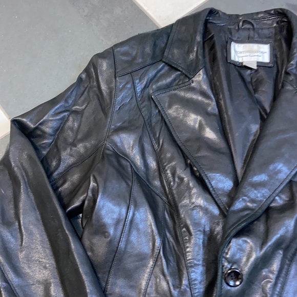 black genuine lamb skin leather blazer - Picture 3 of 3